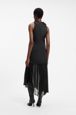 HUGO x entire studios vestido de sat&eacute;n y gasa, Negro