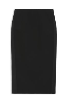 HUGO x entire studios falda l&aacute;piz en mezcla de materiales, Negro