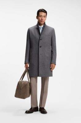 Suede duffel bag with embossed logo, Khaki