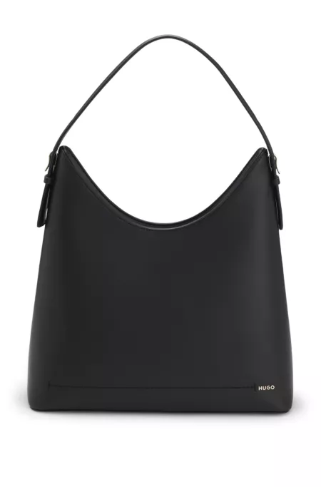Hobo bag with logo lettering