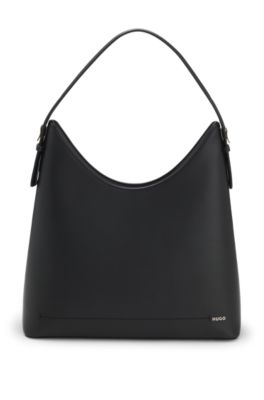 Sac hobo avec logo, Noir