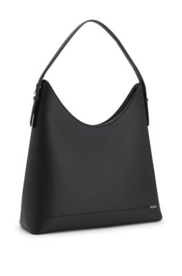 Sac hobo avec logo, Noir