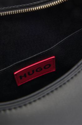 Sac hobo avec logo, Noir