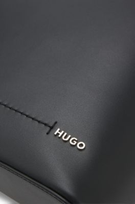 Hobo bag with logo lettering, Black