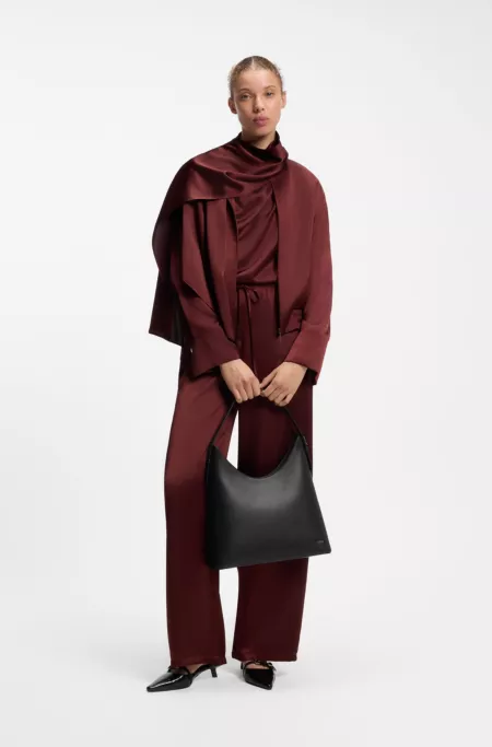 Hobo bag with logo lettering