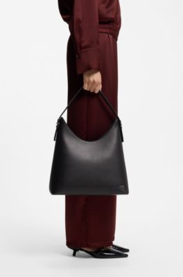 Sac hobo avec logo, Noir