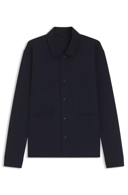 Relaxed-fit overshirt in performance seersucker