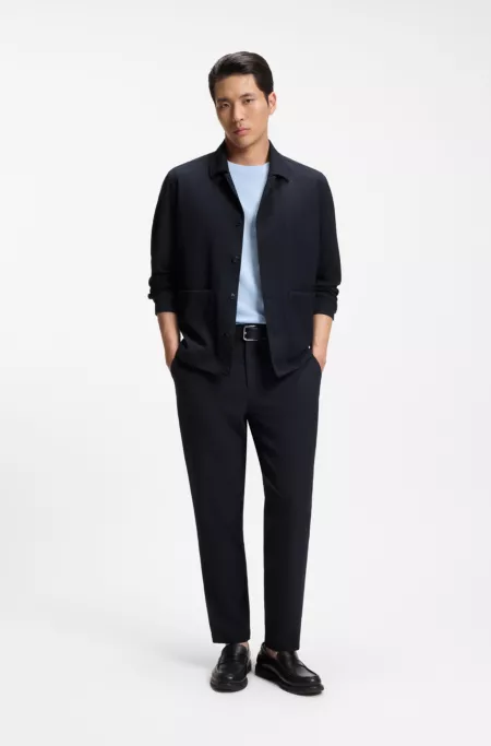 Relaxed-fit overshirt in performance seersucker