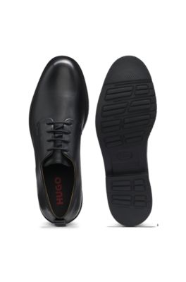 Embossed-logo Derby shoes in leather, Black