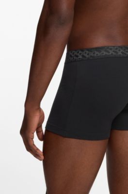 Paquete de tres calzoncillos de algod&oacute;n el&aacute;stico en caja de regalo, Negro