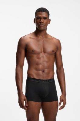 Paquete de tres calzoncillos de algod&oacute;n el&aacute;stico en caja de regalo, Negro