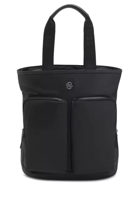 Tote backpack with Double B monogram trim