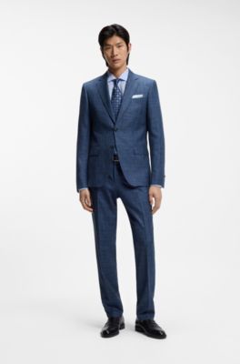 Camisa regular fit de lino lavado, Celeste