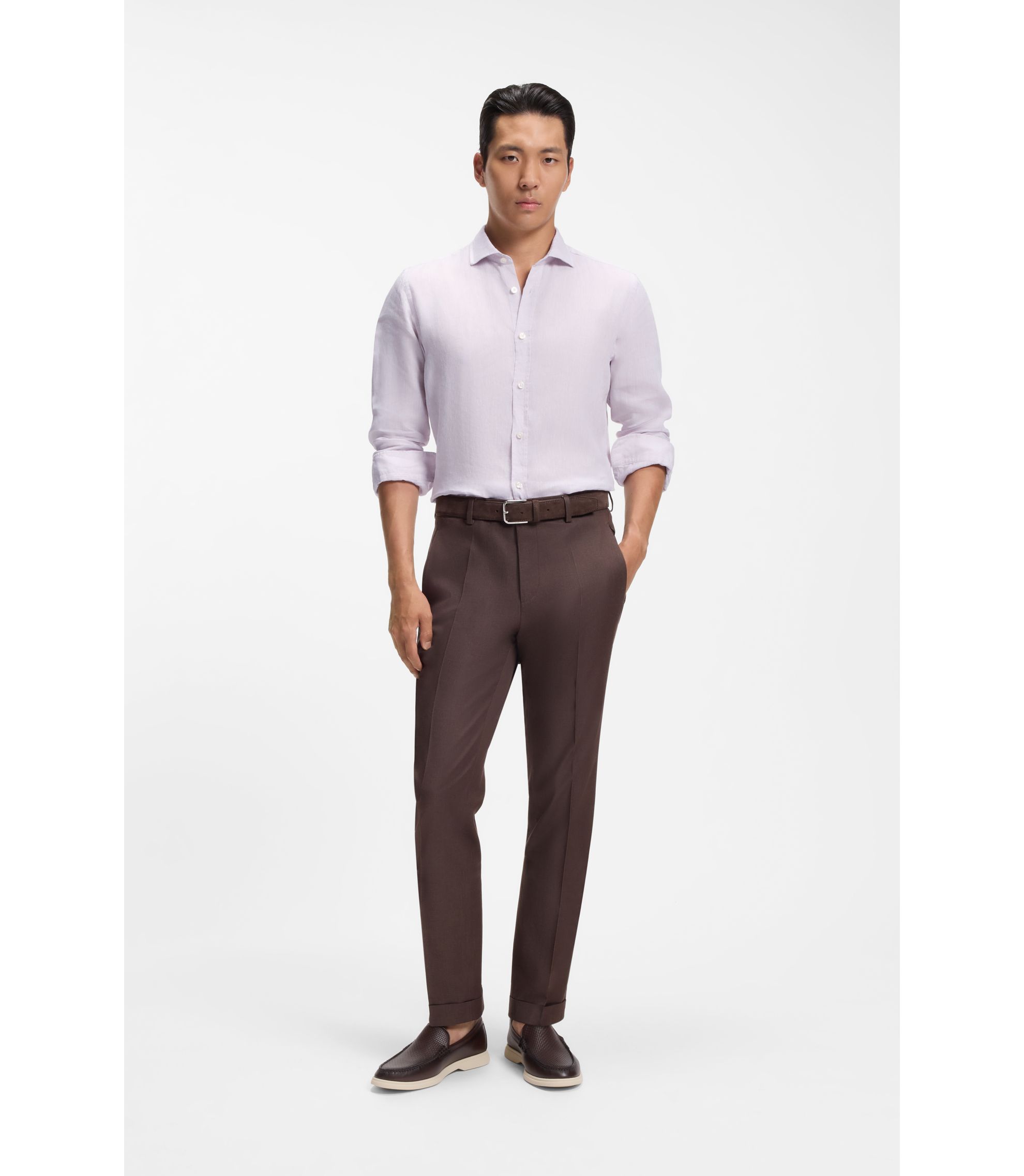 hugo boss purple dress shirt Hugo Men's Jason Slim Fit Long Sleeve Cotton Dress Shirt - Purple - Size 15R