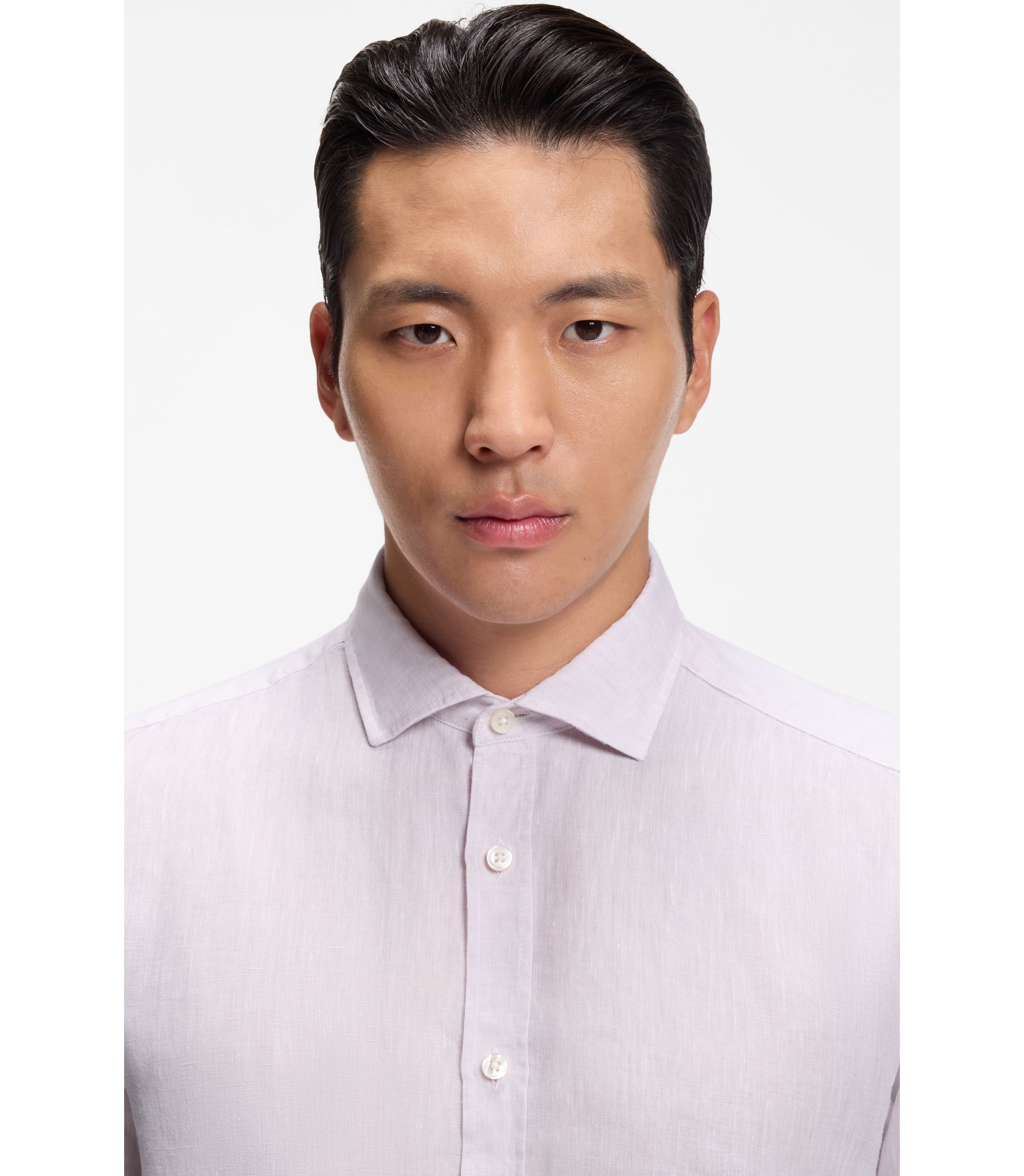 hugo boss purple dress shirt Pre-Owned Boss By Hugo Boss Printed Dress Shirt in Purple Cotton
