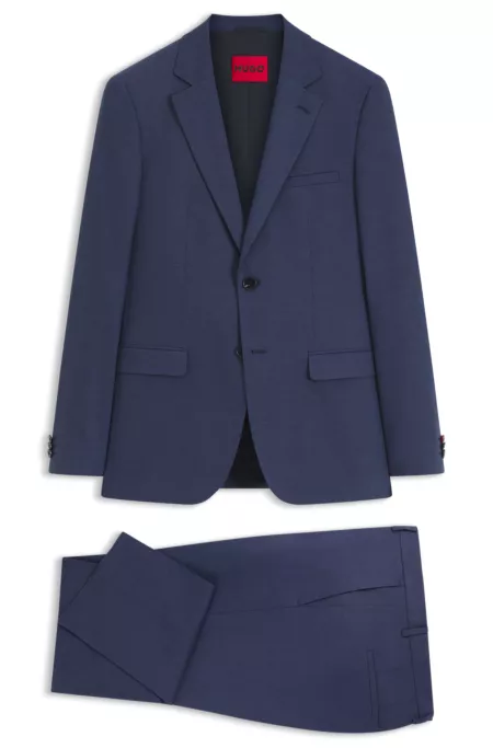 Two-piece extra-slim-fit suit in patterned fabric