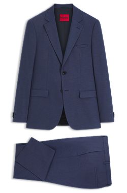 Two-piece extra-slim-fit suit in patterned fabric