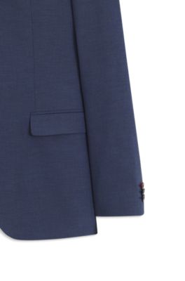 Two-piece extra-slim-fit suit in patterned fabric, Light Blue