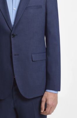 Two-piece extra-slim-fit suit in patterned fabric, Light Blue