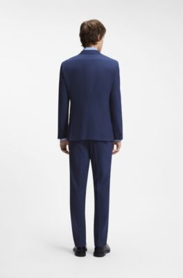 Two-piece extra-slim-fit suit in patterned fabric, Light Blue