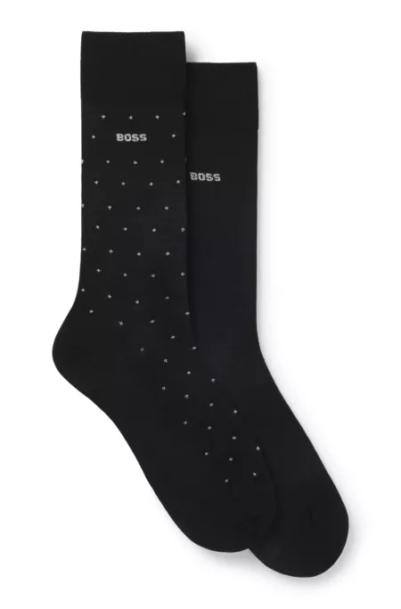 Gift-boxed two-pack of socks with metallic thread