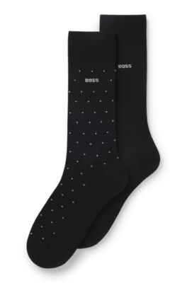 Chaussettes &agrave; fil m&eacute;tallique en lot de deux, pr&eacute;sent&eacute;es dans un coffret cadeau, Noir