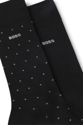 Chaussettes &agrave; fil m&eacute;tallique en lot de deux, pr&eacute;sent&eacute;es dans un coffret cadeau, Noir