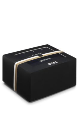 Chaussettes &agrave; fil m&eacute;tallique en lot de deux, pr&eacute;sent&eacute;es dans un coffret cadeau, Noir