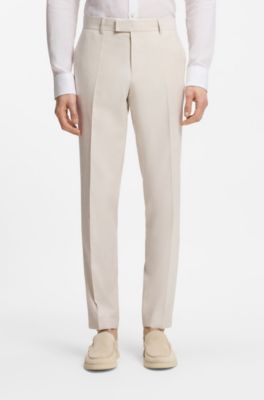 Two-piece slim-fit suit in stretch fabric, White