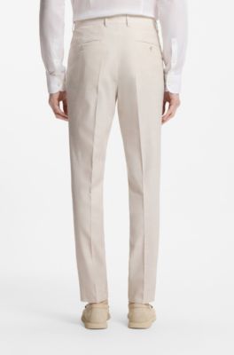 Traje slim fit de dos piezas en tejido el&aacute;stico, Blanco