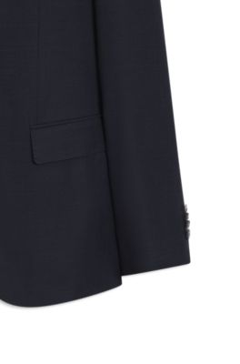 Traje slim fit de dos piezas en tejido el&aacute;stico, Azul oscuro