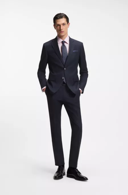 Two-piece slim-fit suit in stretch fabric