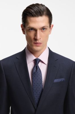 Traje slim fit de dos piezas en tejido el&aacute;stico, Azul oscuro