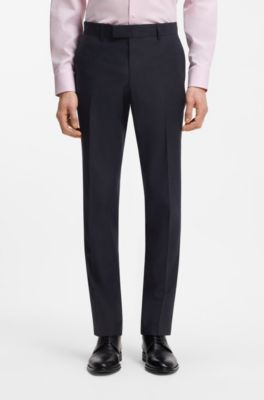 Traje slim fit de dos piezas en tejido el&aacute;stico, Azul oscuro