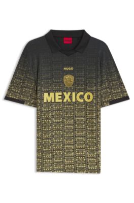 Camiseta relaxed fit de f&uacute;tbol con detalles de pa&iacute;ses, Mexico Grey