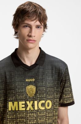 Camiseta relaxed fit de f&uacute;tbol con detalles de pa&iacute;ses, Mexico Grey
