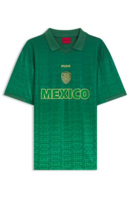 Camiseta relaxed fit de f&uacute;tbol con detalles de pa&iacute;ses, Mexico Green