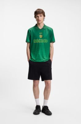 Relaxed-fit soccer T-shirt with nation detailing, Mexico Green