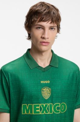 Camiseta relaxed fit de f&uacute;tbol con detalles de pa&iacute;ses, Mexico Green