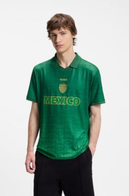 Camiseta relaxed fit de f&uacute;tbol con detalles de pa&iacute;ses, Mexico Green