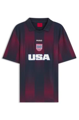 Relaxed-fit soccer T-shirt with nation detailing, USA