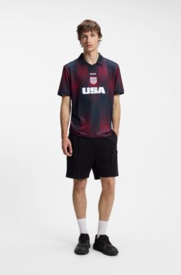 Relaxed-fit soccer T-shirt with nation detailing, USA