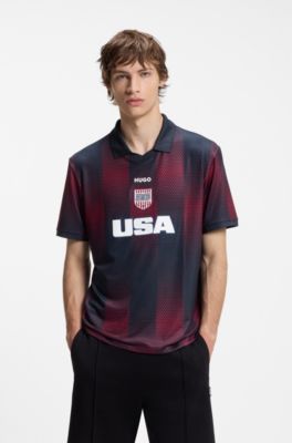 Relaxed-fit soccer T-shirt with nation detailing, USA
