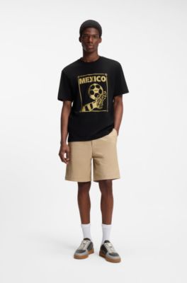 T-shirt Relaxed en coton &agrave; motif football, Mexico Grey