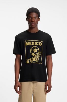 T-shirt Relaxed en coton &agrave; motif football, Mexico Grey