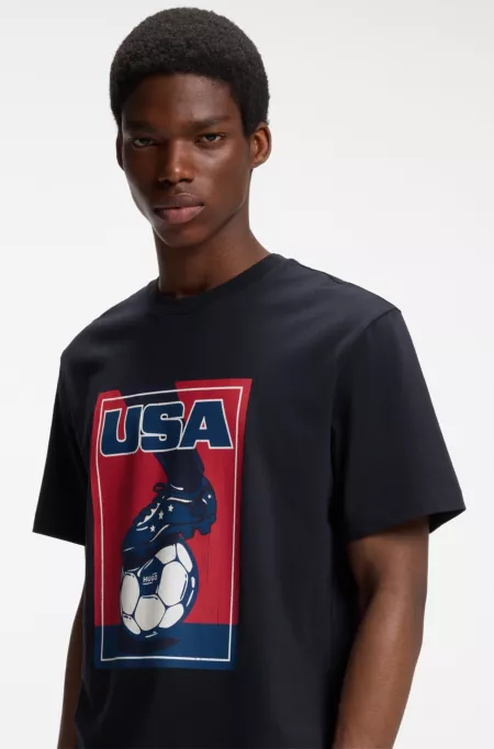 Relaxed-fit T-shirt in cotton with soccer artwork