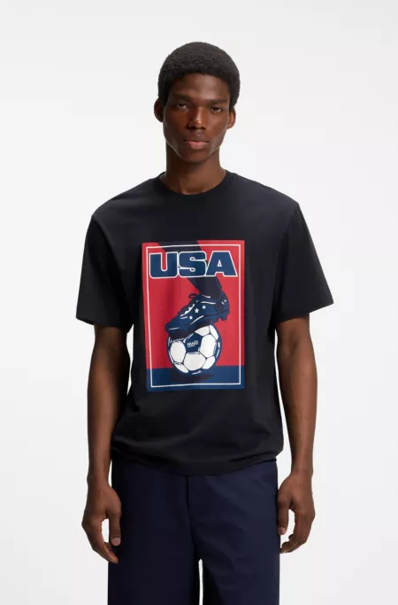 Relaxed-fit T-shirt in cotton with soccer artwork