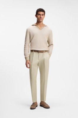 Formal pants in a cotton blend, Light Beige
