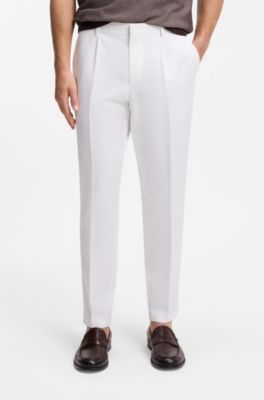 Formal pants in a cotton blend, Light Beige