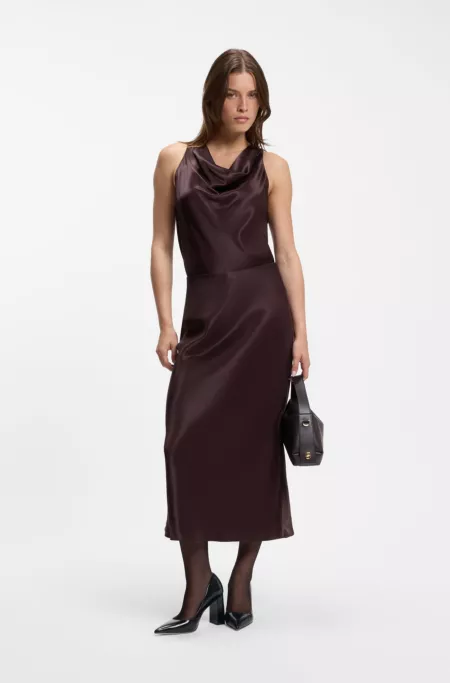 Structured faux-leather bag with detachable strap